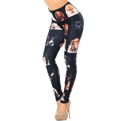 Plus Size Puppy Dog Faces Leggings Creamy Soft Leggings® Collection, Buttery Sof